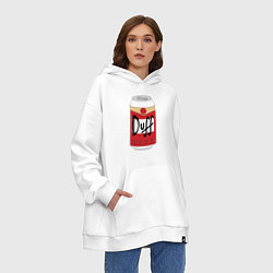 Толстовка-худи оверсайз Duff Beer, цвет: белый — фото 2