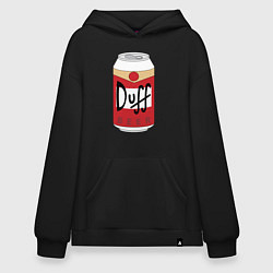 Толстовка-худи оверсайз Duff Beer, цвет: черный