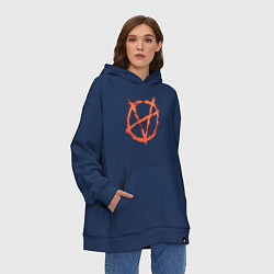Толстовка-худи оверсайз VETEMENTS 20, цвет: тёмно-синий — фото 2