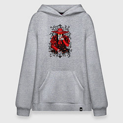 Толстовка-худи оверсайз Hellsing Хеллсинг, цвет: меланж