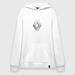 Толстовка-худи оверсайз Renault LOGO, цвет: белый