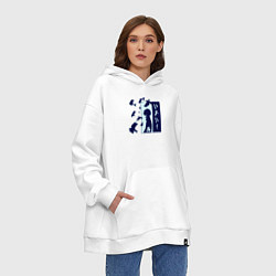 Толстовка-худи оверсайз Моя геройская академия Даби, цвет: белый — фото 2