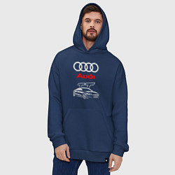 Толстовка-худи оверсайз AUDI TT АУДИ ТТ СПОРТ, цвет: тёмно-синий — фото 2