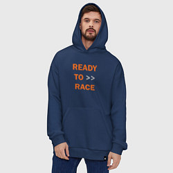 Толстовка-худи оверсайз KTM READY TO RACE спина Z, цвет: тёмно-синий — фото 2
