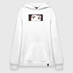 Толстовка-худи оверсайз Злая аниме девочка, цвет: белый