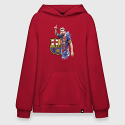 Толстовка-худи оверсайз Lionel Messi Barcelona Argentina!, цвет: красный