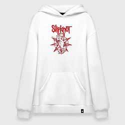 Толстовка-худи оверсайз Slipknot Slip Goats Art, цвет: белый