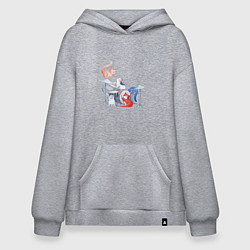 Толстовка-худи оверсайз Кошачья группа, цвет: меланж