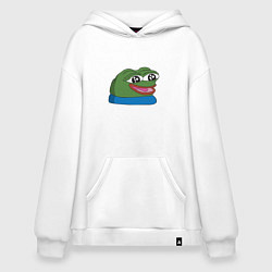 Толстовка-худи оверсайз Pepe happy Пепе хеппи, цвет: белый