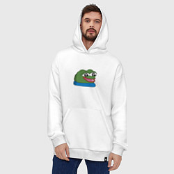 Толстовка-худи оверсайз Pepe happy Пепе хеппи, цвет: белый — фото 2