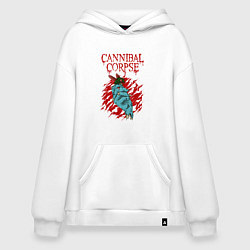 Толстовка-худи оверсайз Cannibal Corpse Труп Каннибала, цвет: белый