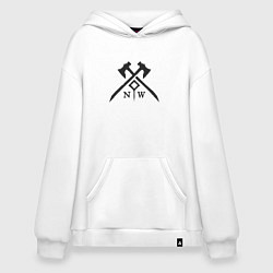 Толстовка-худи оверсайз Logo New World, цвет: белый