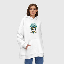 Толстовка-худи оверсайз Анахайм Дакс, Mighty Ducks, цвет: белый — фото 2