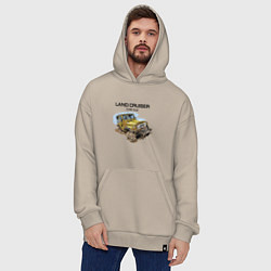 Толстовка-худи оверсайз Toyota Land Cruiser FJ 40 4X4, цвет: миндальный — фото 2