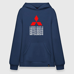 Толстовка-худи оверсайз MITSUBISHI МИЦУБИСИ МИТСУБИСИ МИЦУБИШИ LOGO STYLE, цвет: тёмно-синий
