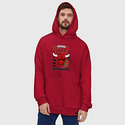 Толстовка-худи оверсайз Chicago Bulls NBA, цвет: красный — фото 2