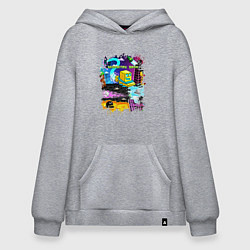 Худи оверсайз Geometry Dash: Pixel Logo