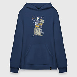 Толстовка-худи оверсайз Space pizza, цвет: тёмно-синий