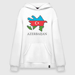 Толстовка-худи оверсайз Map Azerbaijan, цвет: белый