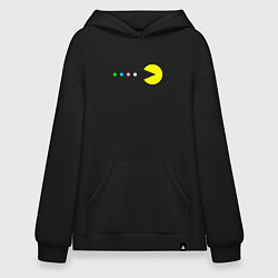 Толстовка-худи оверсайз Pac - man Для пары, цвет: черный