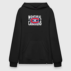 Толстовка-худи оверсайз Монреаль Канадиенс, Montreal Canadiens, цвет: черный