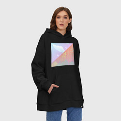 Толстовка-худи оверсайз Дома в закате, цвет: черный — фото 2