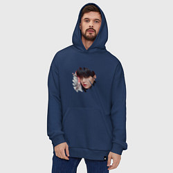 Толстовка-худи оверсайз Agust D SUGA BTS, цвет: тёмно-синий — фото 2