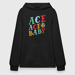 Толстовка-худи оверсайз Ace Ace Baby, цвет: черный