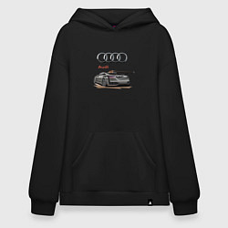 Толстовка-худи оверсайз Audi Racing team, цвет: черный