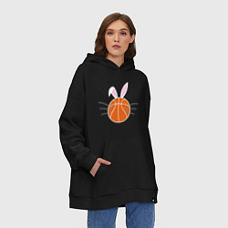 Толстовка-худи оверсайз Basketball Bunny, цвет: черный — фото 2