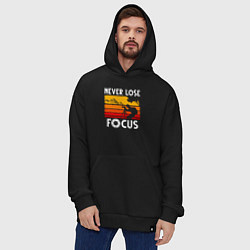 Толстовка-худи оверсайз Never lose focus, цвет: черный — фото 2