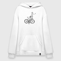 Толстовка-худи оверсайз Отстаньте от кошки, цвет: белый