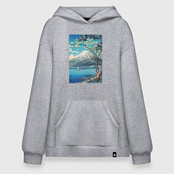 Толстовка-худи оверсайз Mount Fuji from Lake Yamanaka Гора Фудзи, цвет: меланж