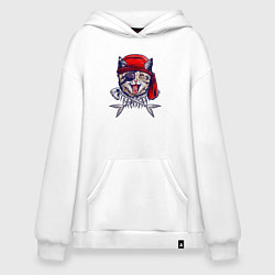 Худи оверсайз Кот пират и рыбьи кости