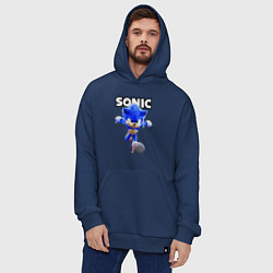 Толстовка-худи оверсайз Sonic the Hedgehog 2022, цвет: тёмно-синий — фото 2