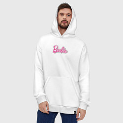 Толстовка-худи оверсайз Barbie logo, цвет: белый — фото 2