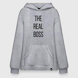 Толстовка-худи оверсайз The real boss!, цвет: меланж