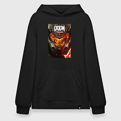 Толстовка-худи оверсайз Doom eternal - poster, цвет: черный