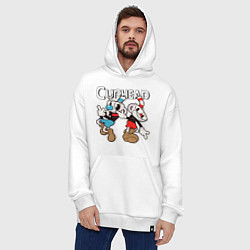 Толстовка-худи оверсайз Cuphead - Mugman, цвет: белый — фото 2