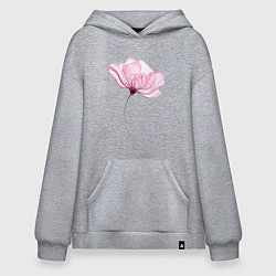 Толстовка-худи оверсайз Цветок ласки и нежности, цвет: меланж
