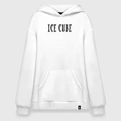 Толстовка-худи оверсайз Ice Cube - logo, цвет: белый