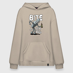 Толстовка-худи оверсайз Bender - Bite my ass, цвет: миндальный