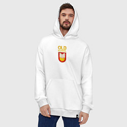 Толстовка-худи оверсайз Old School emblem, цвет: белый — фото 2