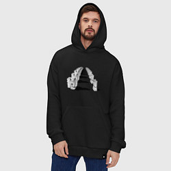 Толстовка-худи оверсайз Человек бензопила - Космонавты, цвет: черный — фото 2