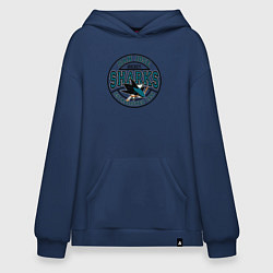 Толстовка-худи оверсайз San Jose Sharks, цвет: тёмно-синий