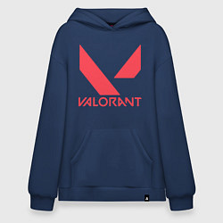 Толстовка-худи оверсайз Valorant - logo, цвет: тёмно-синий