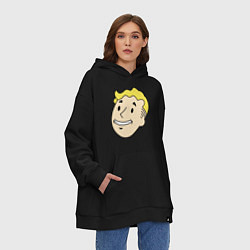 Толстовка-худи оверсайз Vault boy head, цвет: черный — фото 2