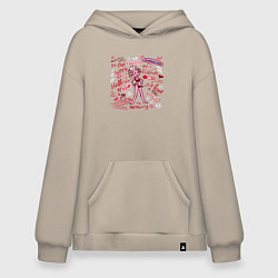 Худи оверсайз Девушка на пляже скетч