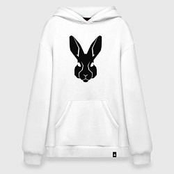 Толстовка-худи оверсайз Rabbit head, цвет: белый