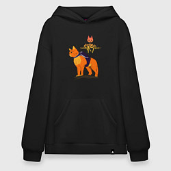 Толстовка-худи оверсайз Stray - cat logo, цвет: черный